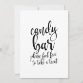 Invitation Panneau Mariage Candy Bar Abordable Calligraphie (Devant)