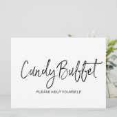 Invitation Panneau Mariage "Candy buffet"| Élégant (Debout devant)