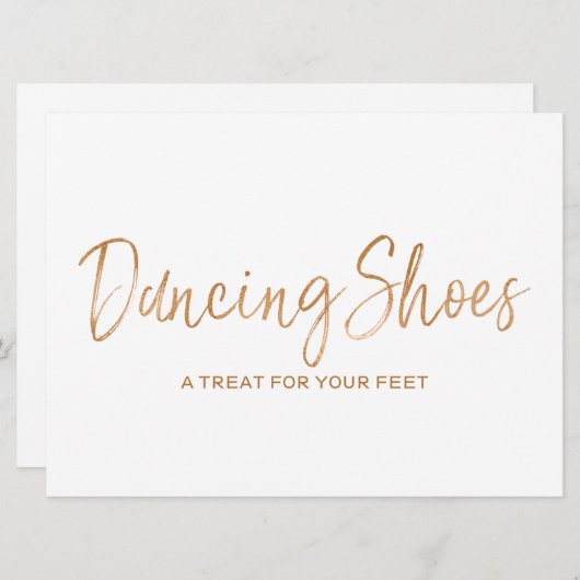 Invitation Panneau Mariage "Chaussures dansantes" | Rose or é (Devant / Derrière)