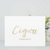 Invitation Panneau mariage "Cigars" | Or élégant (Debout devant)