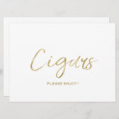 Invitation Panneau mariage "Cigars" | Or élégant (Devant / Derrière)