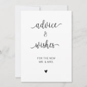 Invitation Panneau Mariage De Conseils Et De Voeux Minimalist (Devant)