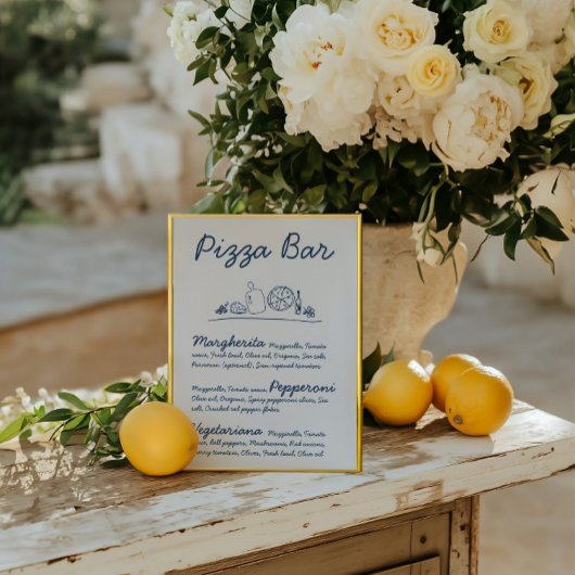 Invitation Panneau Mariage de la barre de pizza Retro tiré à 