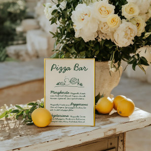 Invitation Panneau Mariage de la barre de pizza Retro tiré à 