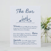 Invitation Panneau Mariage de la barre dessinée à la main Ret (Debout devant)