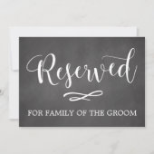 Invitation Panneau Mariage de siège réservé Calligraphie simp (Devant)