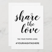 Invitation Panneau mariage Hashtag (Devant / Derrière)