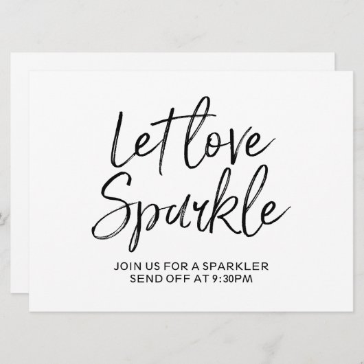 Invitation Panneau Mariage "Let love sparkle" | Stylish Lettr (Devant / Derrière)