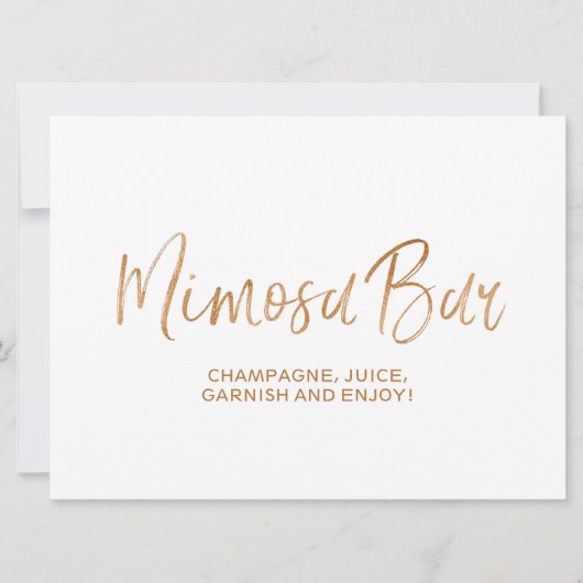 Invitation Panneau Mariage "Mimosa Bar" | Rose Gold élégant (Devant)