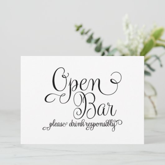 Invitation Panneau Mariage OPen Bar (Debout devant)