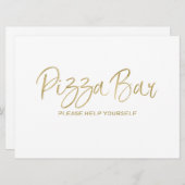 Invitation Panneau Mariage "Pizza Bar" | Or élégant (Devant / Derrière)