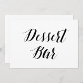 Invitation Panneau Mariage Style calligraphie "Dessert Bar" (Devant / Derrière)
