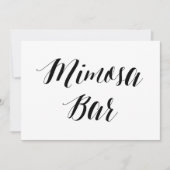 Invitation Panneau Mariage Style calligraphie "Mimosa Bar" (Devant)
