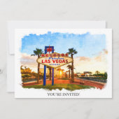 Invitation Panneau Mariage Watercolor Las Vegas (Devant)
