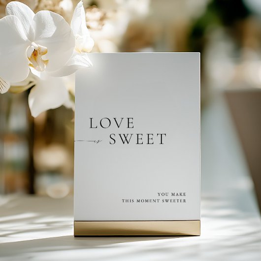 Invitation Panneau minimaliste de table de dessert noir et bl