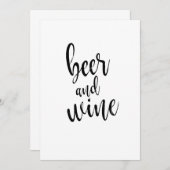 Invitation Panneau noir et blanc abordable Bière et Vin (Devant / Derrière)