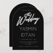 Invitation Panneau noir noir Mariage d'arc noir (Devant / Derrière)