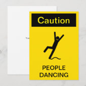 Invitation Panneau Parodie "Attention ! Personnes qui dansent (Devant / Derrière)