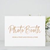 Invitation Panneau "Photobooth" de mariage | Rose dorée éléga (Debout devant)