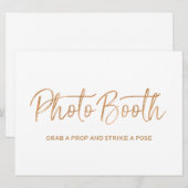 Invitation Panneau "Photobooth" de mariage | Rose dorée éléga (Devant / Derrière)