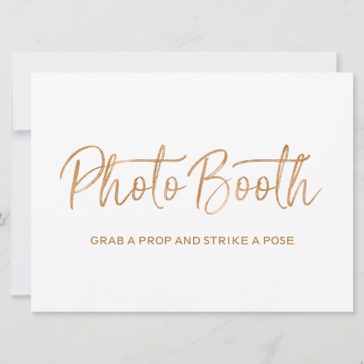 Invitation Panneau "Photobooth" de mariage | Rose dorée éléga (Devant)