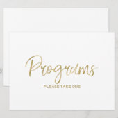 Invitation Panneau "Programme" de mariage | Main dorée élégan (Devant / Derrière)