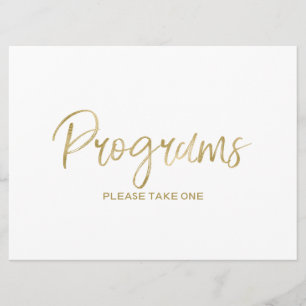 Invitation Panneau "Programme" de mariage Main dorée élégan