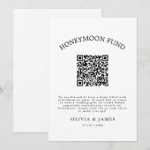 Invitation Panneau QR Code Caisse de Lune de Miel, Mariage Lu (Devant / Derrière)
