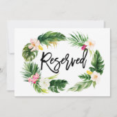 Invitation Panneau Réservé Couronne Florale Tropicale Aquarel (Devant)