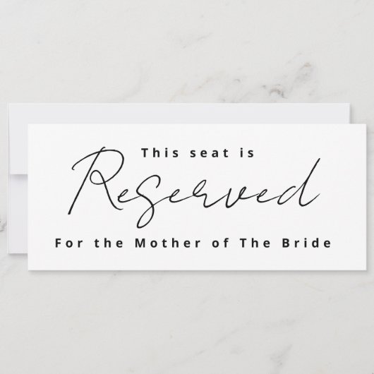 Invitation Panneau Réservé Mariage (Devant)