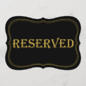 Invitation Panneau réservé Mariage de Gatsby Black & Gold des (Devant)