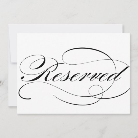 Invitation Panneau réservé pour la réception de mariage (Devant)