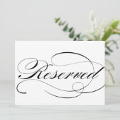 Invitation Panneau réservé pour la réception de mariage (Debout devant)