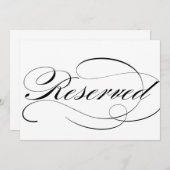Invitation Panneau réservé pour la réception de mariage (Devant / Derrière)