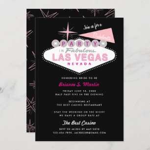 Invitation Panneau Retro Las Vegas Bachelorette Party Invitat