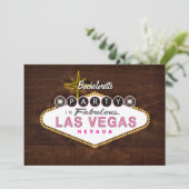 Invitation Panneau Retro Las Vegas Bachelorette Party Invitat (Debout devant)