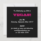 Invitation Panneau Rose Fête Las Vegas (Dos)