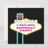 Invitation Panneau Rose Fête Las Vegas (Devant)