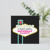 Invitation Panneau rose pour fête à Las Vegas (Debout devant)