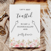 Invitation Panneau rose Roast a Marshmallow et Party S'more B