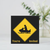 Invitation Panneau routier - Motoneige (Debout devant)