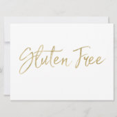 Invitation Panneau "Sans Gluten" | Lettres dorées stylisées à (Devant)