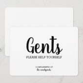 Invitation Panneau simple de panier de salle de bain-Messieur (Devant / Derrière)