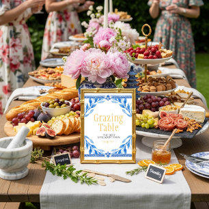 Invitation panneau "Table de Grazing" aux feuilles florales b