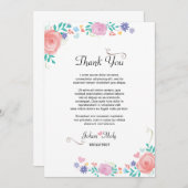 Invitation Panneau Tableau Mariage floral (Devant / Derrière)