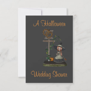 Invitation Panneau "Un Wedding shower d'Halloween"