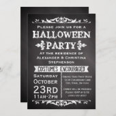 Invitation Panneau vintage Chalkboard Halloween (Devant / Derrière)