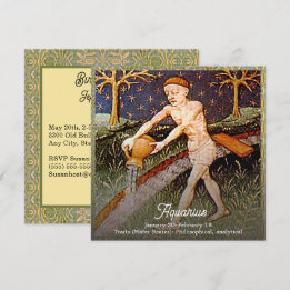 Invitation Panneau Zodiac du porteur d'eau Aquarius Fête d'an