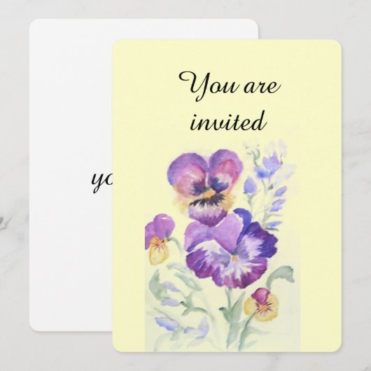 Invitation Panneaux aquarelle (Devant / Derrière)