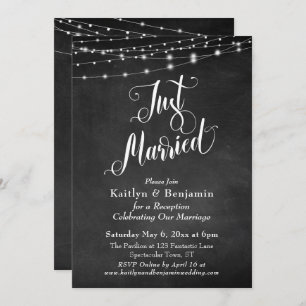 Invitation Panneaux Chalkboard Chaîne Juste Marié Réception